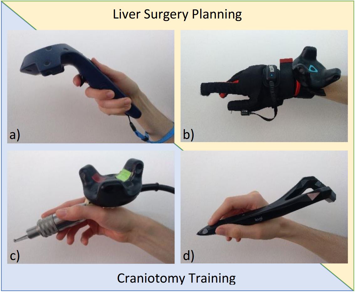 A comparison of input devices for precise interaction tasks in VR-based surgical planning and training