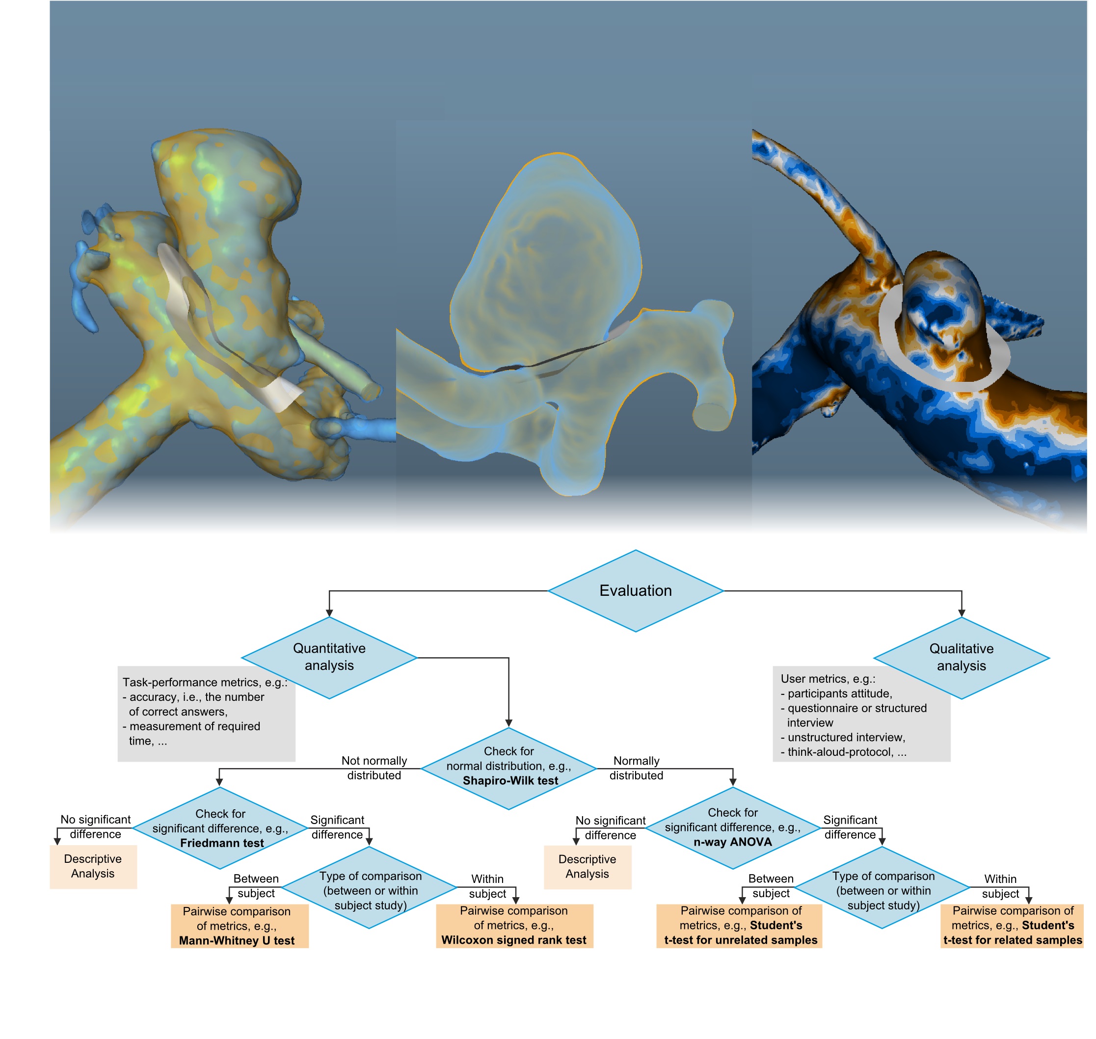 How to Evaluate Medical Visualizations on the Example of 3D Aneurysm Surfaces